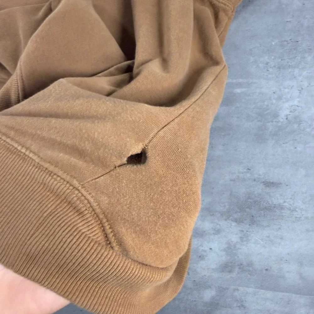 The‎ North Face Hoodie Mens Medium Brown Graphic Sleeve Logo Pullover Bear